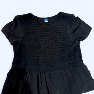 Old Navy Black Short Sleeve Peplum Top